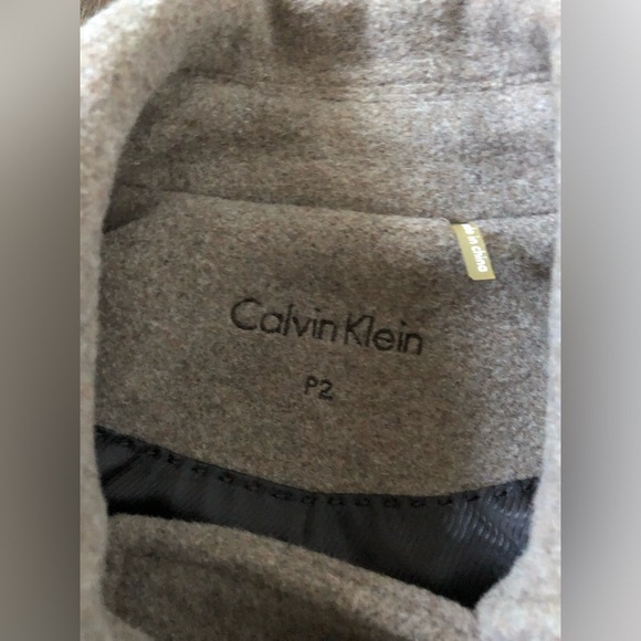 *NWOT* Calvin Klein Women’s 2 Petite Oat Wool Double-Breasted Peacoat - Picture 6 of 12